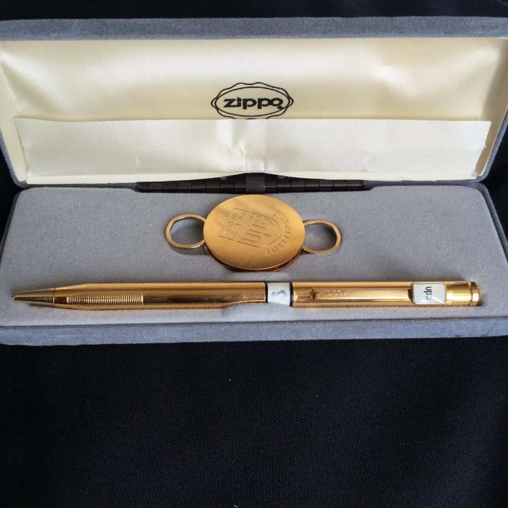 Salesman Sample Zippo Pen and Key Ring Set